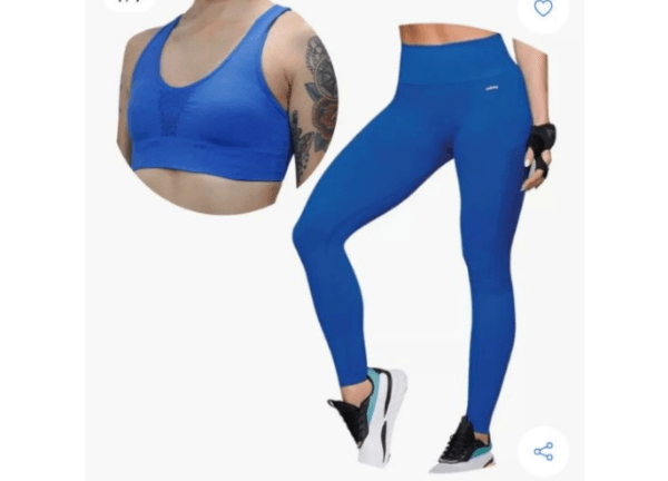 Legging Canelada Selene Sem Costura, Cor Azul Royal